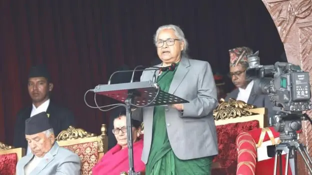 टुँडिखेलबाट सम्बोधन गर्दै प्रधानमन्त्री सुशीला कार्की