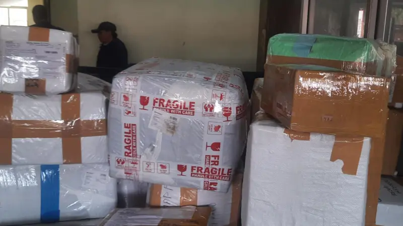 हुलाक सेवा विभागमा रहेका पार्सलहरू 